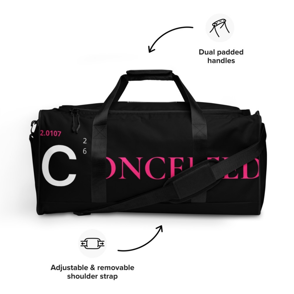 Conceited Apparel Signature Duffel Bag (Black/Pink)